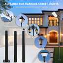 Street Light Pole 10Ft Tall, Outdoor Metal Split Heavy Duty Street Lamp Post for Outside Large Solar Street Lights with Mounting Steel Anchor for Street, Parking Lots, Park & Patio, 10FT-76