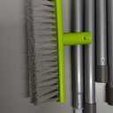 Floor Scrub Brush 2 in 1 Scrubber and Squeegee, Stiff Bristle Deck Brush for Cleaning Concrete, Patio, Garage, Kitchen, Carpet and Bathroom 57" Long Handle, Green 