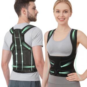 Posture Corrector for Women & Men, Back Brace Adjustable Full Back Support - Shoulder Straightener for Upper & Lower Back Pain Relief, Scoliosis, Hunchback, Hump, Thoracic Spine Correc (Large) (Black)