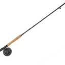 Martin Caddis Creek Fly Fishing Rod and Reel Combo, 9-Foot 2-Piece Fiberglass Rod, Moderate Fast Action, Single Action Fly Reel, Aluminum Frame and Spool, Interchangeable Retrieve, Brown (5/6-Weight 9-Foot)