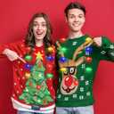 LED Christmas Xmas Light Up Necklace Bulb for Holiday Party Favors 9 LED Bulbs - Ugly Christmas Sweater Accessories (8 Pack)