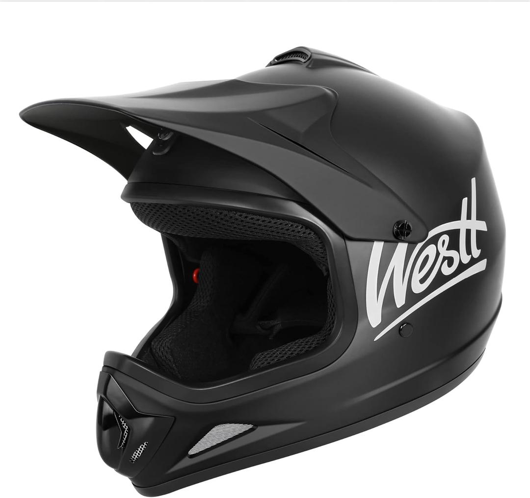 Westt Youth Kids Motocross Helmet - Dirt Bike Motorcycle with Visor Off-Road ATV Street Mountain Bike Go-Kart BMX, Full Face Motorcycle Helmet for Boys & Girls, DOT Approved (Medium)