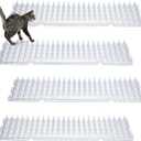 Nuanchu 12 Pieces Cat Deterrent Mat Cat Repellent Mat with Spikes Keep Dogs Off Counter Anti Pet for Outdoor Indoor Plants Garden Sofa Window(16.5 x 3.3 Inch, Clear)