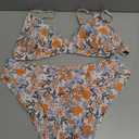 SUUKSESS Women Triangle High Cut Bikini Sets Sexy High Waisted 2 Piece Swimsuit (Medium, 57 Yellow Floral)