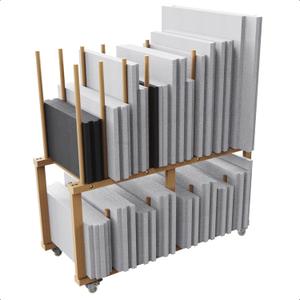 Art Storage Rack with Handle & Caster Wheels for Canvas Boards, Drawing Board, Art Studios (16"D x 38.5"W x 39.5"H)