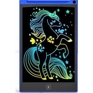 TECJOE LCD Writing Tablet, 8.5 Inch 1 Pack Colorful Doodle Board Drawing Tablet for Kids, Kids Travel Games Activity Learning Toys Birthday Gifts for 3 4 5 6 Year Old Boys and Girls, Blue