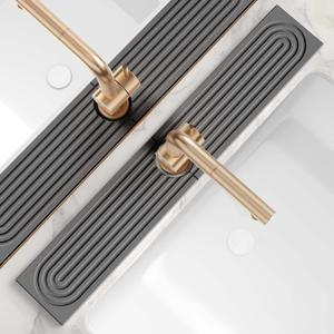 eormoe Kitchen Sink Splash Guard  Stone Diatomite Faucet Drying Matt, Modern Kitchen Sink Accessories for Counter (Dark Grey, 23.6"x3.9")