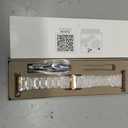 V-MORO Resin Band Compatible with Apple Watch Series 7/8/9/10/11 41/40/38/42mm, Women Fashion Strap for iWatch Series 6/5/4/3/2/1/SE, Lightweight Bracelet Wristband Replacement, Ivory White-Rose Gold