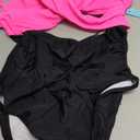 popvil Womens One Piece Swimsuits: Tummy Control Bathing Suits High Waisted Swimwear - Neon Color Block Swim Suit for Beach Vacations 2025 M