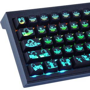 Hyekit Keycaps 108 Keys Backlight Keycap Set OEM Profile Double Shot Shine Through Custom Keycaps for Cherry Gateron MX Switches Mechanical Keyboard