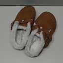 Hsyooes Fur Lined Clogs for Women Men Suede Winter Slippers Arch Support Slip on Mules Potato Shoes with Removable Cushion Footbed Warm Home House Shoes (8.5 Women/7 Men, Brown)