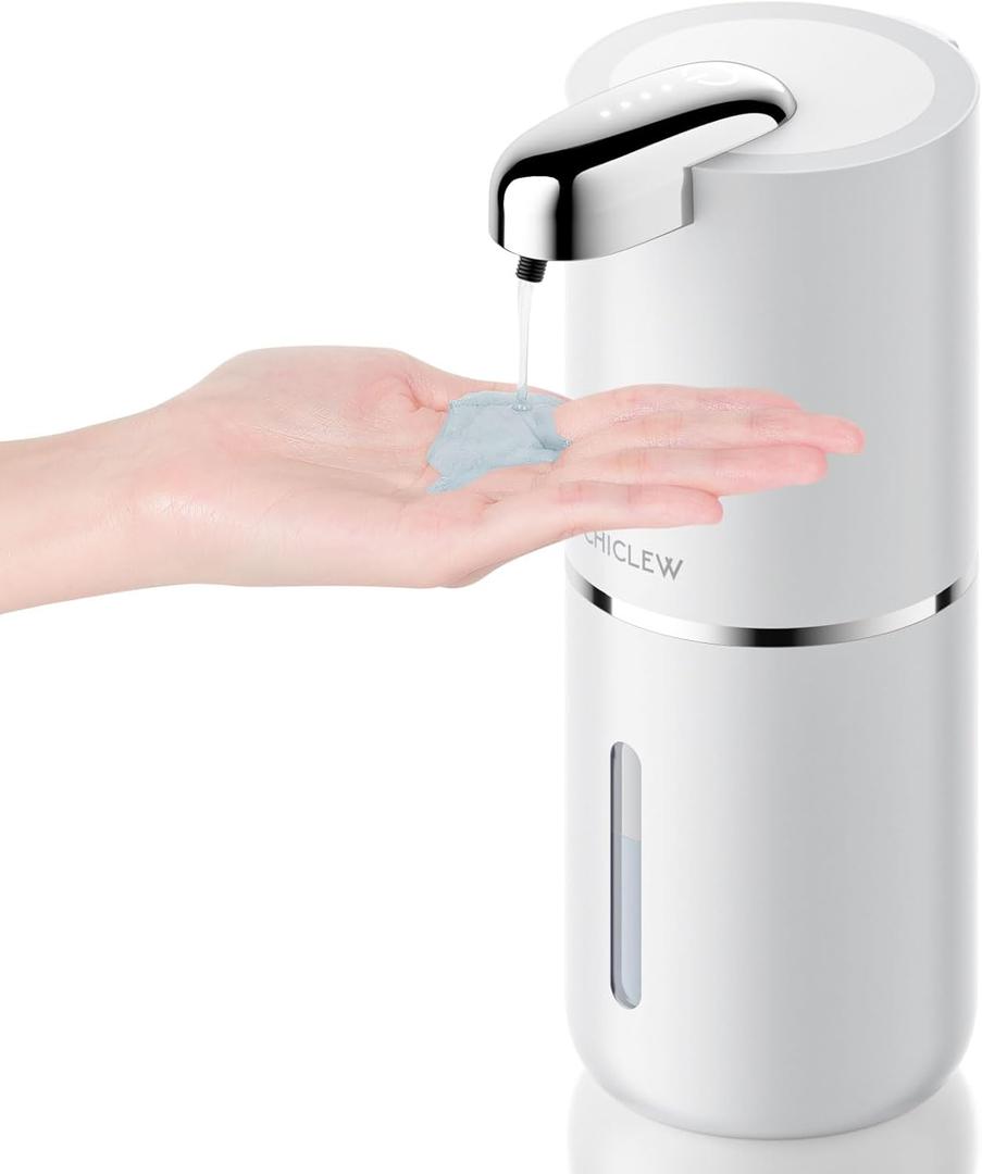 Automatic Soap Dispenser Touchless, 400ML/14fl.oz Rechargeable Liquid Dispensers with 4 Adjustable Levels, Wall Mount Hand Soaps Dispensor for Bathroom Kitchen