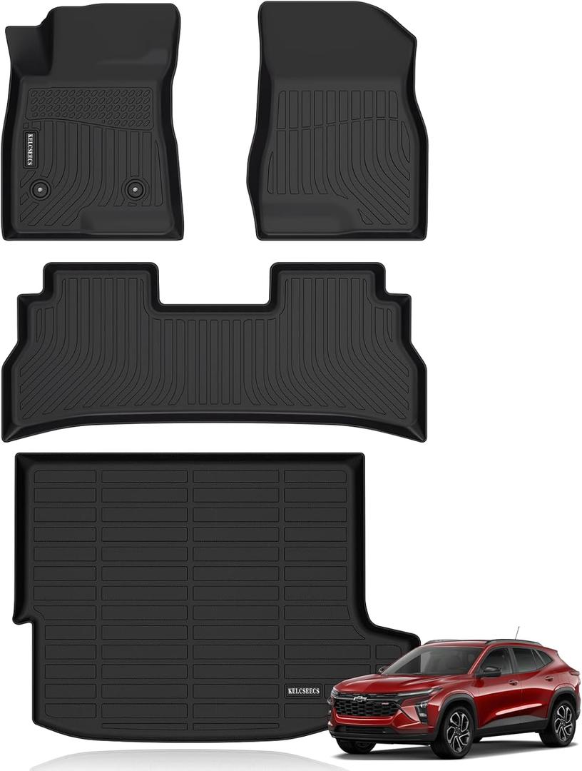 KELCSEECS Floor Mats & Cargo Liner Custom for Chevrolet/Chevy Trax 2025 2024 & Buick Envista 2025 2024 All Weather Protection TPE Floor Liners Front & Rear Row Full Set Accessories Black