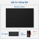 Blackout Curtains for Bedroom, 70" x 58" Portable Black Out Blinds with 20 Sets Hook & Loop Strips for 100% Blackout Window Film, Temporary Black-out Shades for Windows Cover Nursery Travel RV- Blacks