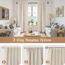 LAMIT 100% Blackout Linen Curtains 95 Inches Long, Living Room Farmhouse Drapes Full Room Darkening Back Tab and Rod Pocket Panels with White Liner, 2 Panels, Oatmeal, 60 x 95 Inch