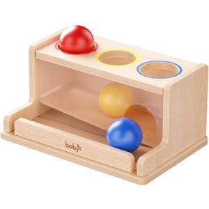 Dailyfunn Montessori Toys Object Permanence Box, Ball Tracker Drop Push Toy for Boy Girl Baby Toddler Kid Preschooler 1-3 Years Old