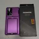 SSLOTSCASE for Samsung Galaxy S25 Ultra Case with Card Holder & Lens Cover & Hidden Kickstand, Silicone Edge Durable Protective Wallet Phone Case Cover for Galaxy S25 Ultra 6.9'', Dark Purple