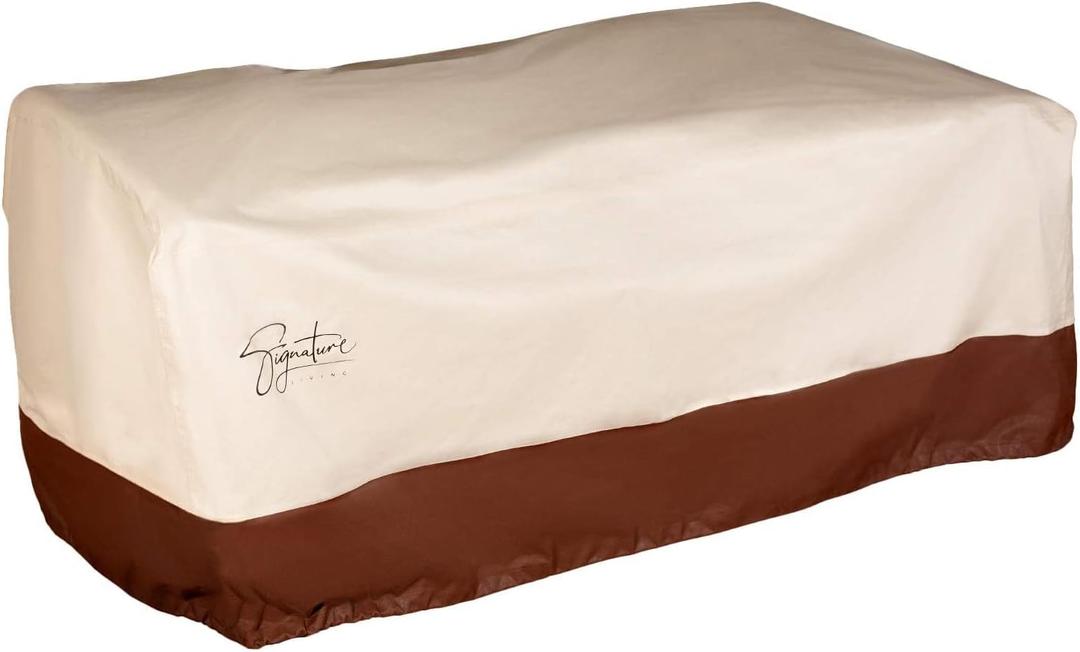 Signature Living Patio Furniture Cover, Waterproof Sofa and Love Seat Cover, Heavy Duty, UV-Coated Polyester, Outdoor Furniture Covers for All-Weather Protection Outdoor Seating - Large, 90 inch