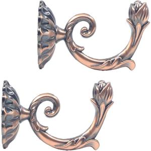 Ailejia 1Pair Curtain Tieback Hooks Metal Hooks Solid Color Simplicity European Crown Hook Design Curtain Holdbacks (red)