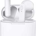 Wireless Earbuds 40H Playtime 8H Continuous Playtime Bluetooth Ear Buds, IPX6 Waterproof Stereo Sound Bluetooth Wireless Headphones with Microphone and Charging Case for iOS Android Sports (White)
