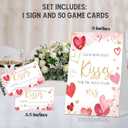 How Many Kisses Bridal Shower Game Wedding Shower Decorations, Guess How Many Baby Shower Game, 1 Standing Sign and 50 Guess How Many Cards for Birthday Baby Shower Wedding Party Decorations, 09