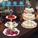 Coitak 3 Tier Cupcake Stand, Plastic Tiered Serving Stand, Dessert Tower Tray for Tea Party, Baby Shower and Wedding (Pure White) (Plastic)
