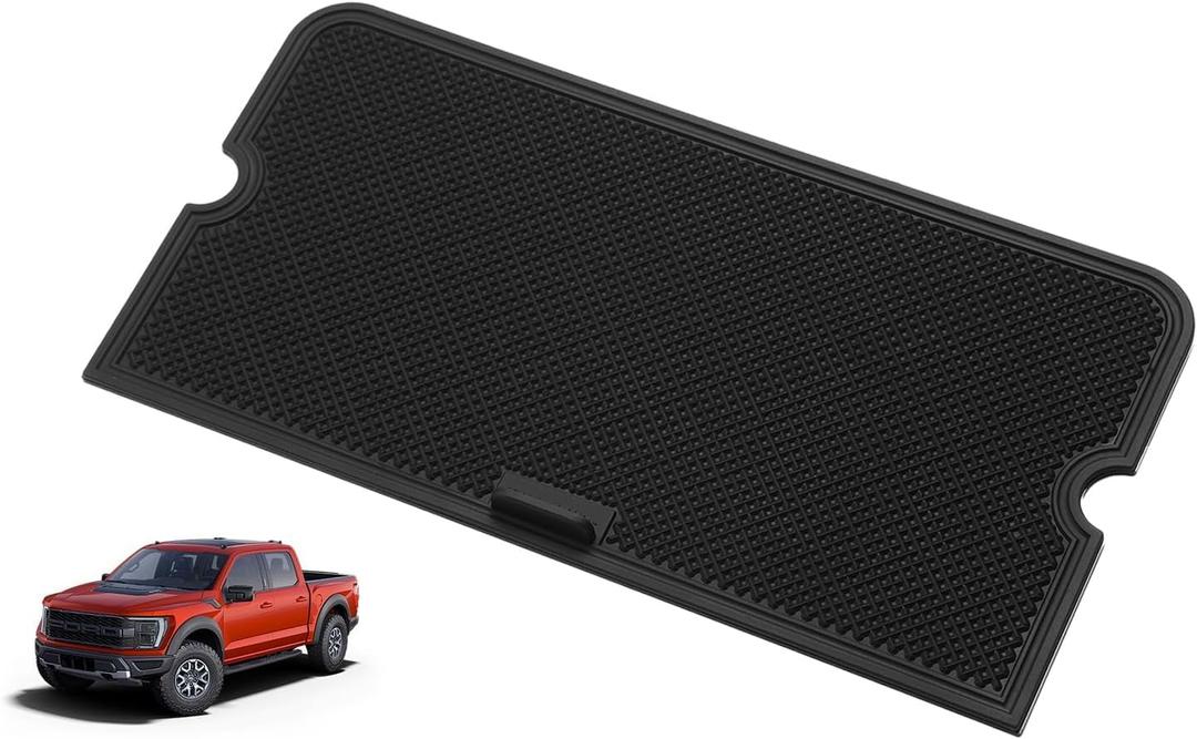 Center Console Compartment Cover for Ford F150 Accessories 2021-2024 2025/Lightning XLT 2022-2025 Interior Hidden Panel Secret Pocket Lid USB Hole (Fits into The Open Pocket in Front of The Shifter)