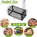 Qualirey 2 Pcs Humane Rat Trap Chipmunk Rodent Mouse Squirrel Trap 9.1 x 4.5 x 4.5 Inches Live Animal Mouse Voles Hamsters Live Cage Rat Cage for Mice Easy to Catch and Release (Black)