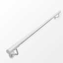 4 FT Heavy Duty White Metal Stairs Railing Indoor, Wall Mount Pipe Stair Handrail - Hand Rails for Indoor & Outdoor Steps, Banister Deck Porch Patio Railing, Wall Grab Bars for Seniors