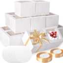 KPOSIYA 40pcs 6x6x5 inch Mini Cake Boxes with Cake Boards (20 Boxes & 20 Boards), 6 inch Small Cake Boxes with LidsCajas de mini pastel Bakery Boxes with Window for Christmas Thanksgiving