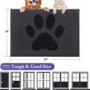 Buganda Dog Door Mat for Muddy Paws, Absorbent Dirt Trapper Non Slip Indoor Doormats, Washable Low-Profile Mat for Mud Dogs, Entryway Carpet for Inside Floor (36x24 Inches, Black)