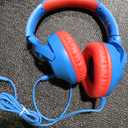 Kids Headphones for School, 85/94 dB Volume Limit, Wired Over Ear Headphones for Kids Boys Girls with Microphone, Foldable Stereo Sound 3.5mm Wired Cord for Kindle Tablet Airplane Travel, Blue