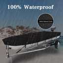 Jon Boat Cover 10-12 ft feet, 420D Heavy Duty Trailerable Waterproof and UV Protection Boat Covers Fits Jon Boat 12ft Long and Beam Width up to 56 inches