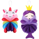 2pcs Cartoon Bath Balls for Kids Kid-Friendly Shower Loofah Sponge Fun Mermaid Design for Toddler Bathing