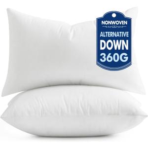 MIULEE Set of 2 Throw Pillow Inserts 12x20 Inches, 100% Virgin Filling Nonwoven Pillow Inserts for Couch Sofa Living Room