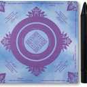 Anti Slip Mahjong Mat with Rules, Noise Reduction American Mahjong Table Mat & Cover for Poker, Card, Board & Tile Games, 31.5 in X 31.5 inch((Blue)