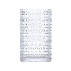 Fortessa Orbetto Outdoor Hobnail Plastic Drinkware Collection, Iced Beverage Cocktail Glass 4 Pack, 13 Ounce, Clear