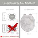Angel Shield Marble Toilet Seat Durable Molded Wood with Quiet Close,Easy CleanQuick-Release Hinges  Round-16.5“, Gray Marble-Round