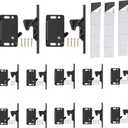 RV Drawer Latches and Catches, 12 Pack RV Cabinet Door Latches and Catches, 10 LBS Pull Force Latch for RV Camper Motor Home Trailor Office Cabinet Drawer, with Mounting Screws and Double-Sided Tape