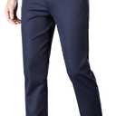 ESSYSHE Men’s Slim Fit Flat Front Dress Pants Wrinkle Free Khaki Casual Pants 8252Navy D32x32