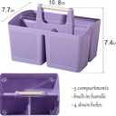 rejomiik Portable Shower Caddy Basket Plastic Cleaning Caddy Organizer Storage Tote with Handle for Bathroom, College, Dorm Room Essentials, Purple