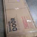 Keonjinn Pivot Shower Door, 38-42" W x 72" H Semi-Frameless Pivot Swing Glass Shower Door, 1/4"(6mm) Clear SGCC & ASNI Tempered Glass with Explosion-Proof Film & Nano Coating Matte Black Finish