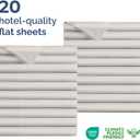 Bulk Case Pack of 20 Flat Sheets - (20) Queen Size Hotel Quality Top Flat Bed Sheets Only - Wholesale Bulk Bedding for Hotels, Spas & Airbnbs - Breathable, Cooling & Wrinkle Free - (Queen, Light Grey)