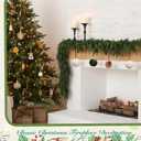 15 Pcs Christmas Chandelier Garland Decorations Including 6FT Artificial Cedar Garlands Velvet Balls DIY Christmas Hanging Garland for Living Dining Room Decor