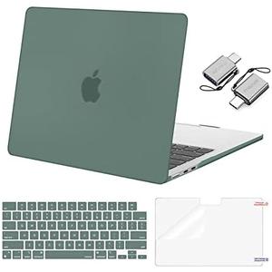 MOSISO Compatible with MacBook Air 13 inch Case M5 2026 M4 2025 M3 M2 2024-2022 A3449 A3240 A3113 A2681, Hard Shell&Keyboard Cover&Screen Film&Type C for MacBook Air 13.6 inch Case, Emerald Green