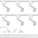 White Ultra-brigh 25W 2000lm J&L Type LED Track Lighting System3000K Warm Light Dimmable Brightnesswith 6.5 FT Rails and Ceiling Spotlight Fixture Installation Package