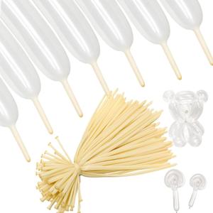 260 Balloons Clear Long Balloons 100 Pack Twisting Animal Balloon Thickening Latex Transparent Modeling Long Magic Balloons for Animal Model Weddings Birthdays Festival Party Decorations