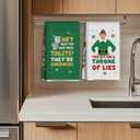 2 Pcs Ultra Soft Elf - Themed Dish Towels, Playful Seasonal Decor Absorbent Decorative Waffle Weave Bath Towel Kitchen Dish Guest Towels for Kitchens Homes Bathrooms Restaurant Hotel Cafe (Multicolor 339)