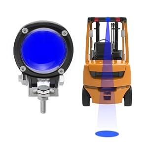 New LED Forklift Light Round Blue Light Forklift Safety lamp 5w DC 12-80V Anti-Collision Warehouse Danger Zone Warning lamp (Blue)