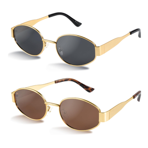 livho 2025 Trendy Oval Sunglasses - Stylish Polarized Shades for Everyday - Retro Metal Frames